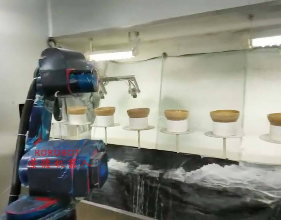 竹碗兩涂兩烤機器人噴漆流水線